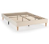 HOMN Base tapizada 160x200 cm tela borreguito beige