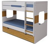 ID Kids Litera con cama nido blanco y madera 90x190 cm