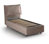 Talamo Italia Cama individual de tela gris tórtola 90x190 cm