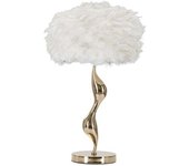 Mauro Ferretti Lámpara de mesa con plumas blancas cm ø 40x63