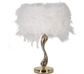 Mauro Ferretti Lámpara de mesa con plumas blancas cm ø 25x47