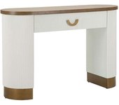 Mauro Ferretti Consola de madera blanca y marrón 121x40x78 cm