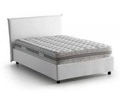 Dmora Cama tamaño queen en tela blanca 120x190 cm