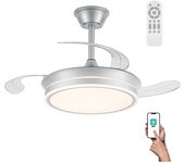 Ventilador led aspas retráctiles miso evo mini plata cct dim (46w)