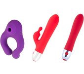 Set Descubrimiento Erótico Hugbox Succionador Clítoris Vibrador Conejito Punto G Silicona Quirúrgica 3h Uso