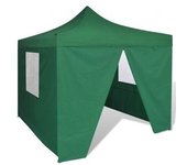 vidaXL Cenador Plegable Verde Con 4 Paredes 3x3 M