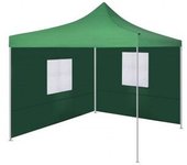 vidaXL Cenador Plegable Con 2 Paredes Verde 3x3 M