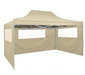 vidaXL Carpa Pleglable Con 3 Paredes 3x4.5 M Crema