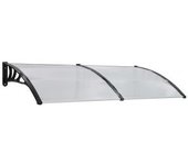 vidaXL Marquesina Para Puerta Pc Negro 200x100 Cm