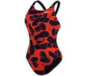 Bañador de natacion nike fastback rojo mujer