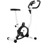 VidaXL Bicicleta Estática con Resistencia de Cinta Blanca/Negra