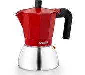 Cafetera Italiana Monix Induction Inox M863106 370ml 6 tazas aluminio-acero roja apta inducción