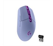 Ratón Logitech inalámbrico 12000 DPI RGB LIGHTSPEED 6 botones programables lila