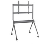 Aisens FT86FE-143 Soporte de Suelo Pro con Bandeja para Pantalla Interactiva/TV hasta 120kg De 50-86 Negro