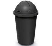 Cubo de basura plástico negro 50L