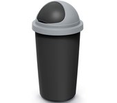 Cubo de basura plástico negro/gris 50L