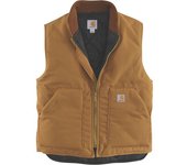 Carhartt Relaxed Fit Firm Duck Insulated Rib Collar Chaleco - Marrón