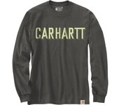 Carhartt Workwear Logo Camisa de manga larga - Negro Gris (S)