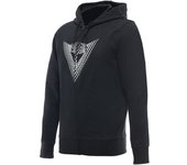 Dainese Logo Sudadera con capucha con cremallera - Negro Blanco (XS)