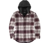 Carhartt Flannel Fleece Lined Hooded Camisa - Blanco