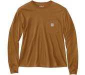 Carhartt Relaxed Fit Lightweight Pocket Camisa de manga larga para damas - Marrón
