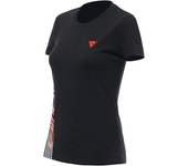 Dainese Logo Camiseta de mujer - Negro Rojo (M)