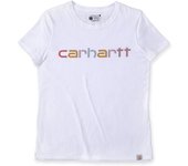 Carhartt Relaxed Fit Lightweight Multi Color Logo Graphic Camiseta de damas - Blanco (XS)