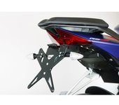 PROTECH Kit de soporte de matrícula  que incluye reflector y placa de acero inoxidable ligero/negro de aluminio recubierto de polvo - Negro