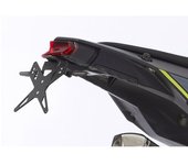 PROTECH Kit de soporte de matrícula  que incluye reflector y placa de acero inoxidable ligero/aluminio recubierto de polvo negro - Negro