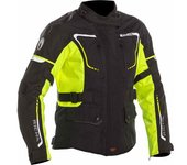 Richa Phantom 2 impermeable Chaqueta textil de motocicleta para mujer - Negro Amarillo (3XL)