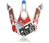 Acerbis Steel Kinder/Eclipse Pico del Casco - Negro Blanco Rojo (un tamaño)