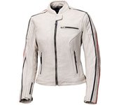 Held Brixham Chaqueta de cuero de moto para mujer - Negro Blanco Rojo (44)