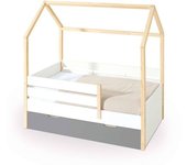 Alondra Cama-casita montessori 70x140 cm madera con cajones antracita