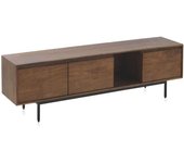 GEESE HOME Mueble tv 3 puertas de madera maciza de mango y base metálica