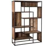 MACABANE Biblioteca de 6 niveles de madera de reciclada y metal marrón