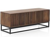 GEESE HOME Mueble tv 3 puertas de madera de mango maciza y base metálica
