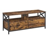 VASAGLE Mueble de tv para 55 pulgadas de color marrón rústico y negro