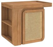 Rendez-Vous Déco Mueble de baño suspendido de madera de teca y mimbre 57 cm