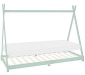 ML-Design Cama para niños madera de pino menta con colchón 90x200 cm