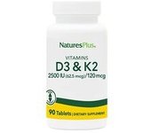 Vitamina D3 + K2 90 comprimidos - Natures Plus