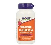 NOW Foods Vitamina D3 & K2 120 cápsulas Now