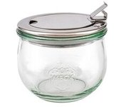 5 x Tarro de vidrio Tulip con tapa abatible 580ml (10cm Ø) 1 unidad - Weck