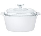 Cazuela cuadrada blanca con tapa de cristal 3 L 1 unidad - CorningWare