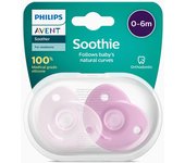 Avent Chupetes Soothies 100% Silicona 0-6 meses Niña 2 unidades