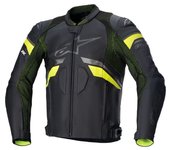 Alpinestars GP Plus R V3 Rideknit Chaqueta de cuero de motocicleta - Negro Amarillo (52)