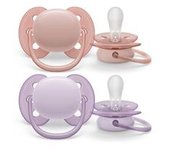 Philips Avent - Chupetes ultra suaves 0-6 meses color morado/rosa (2 unidades)