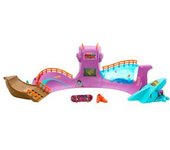 Hot Wheels - Parque de skate con monopatín de juguete y zapatillas para dedos ㅤ