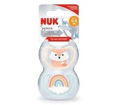 Nuk - Pack 2 chupetes Space silicona 0-6 meses Zorro/Arcoíris