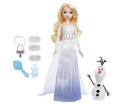 Mattel - Frozen - Aventuras de Elsa y Olaf con Nieve Muñeca ㅤ