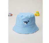 Sombrero tipo pescador reversible para niño con estampado de tiburones